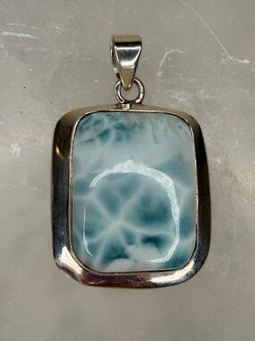 Larimar 925 Sterling Silver Pendant